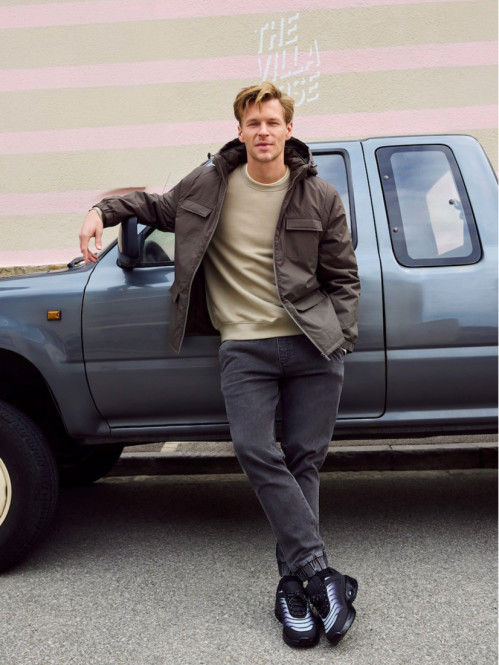 Blouson à capuche col...