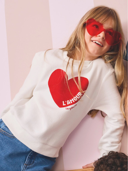 Sweat coeur fille (3-12A)