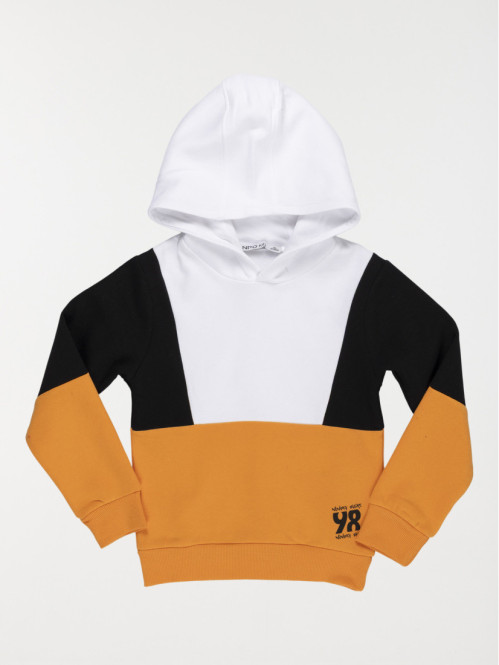 Sweat tricolore à capuche...