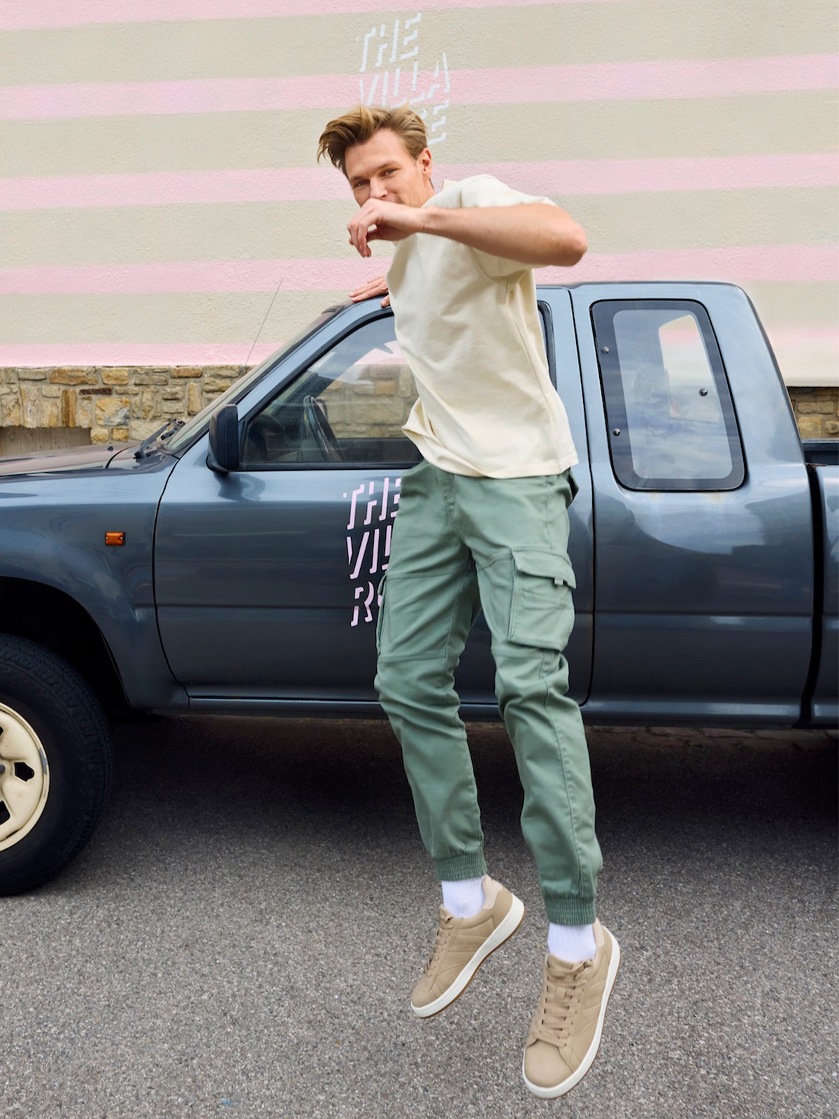 Pantalon cargo coloris vert camou homme