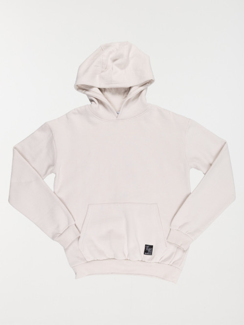 Sweat capuche uni craie...
