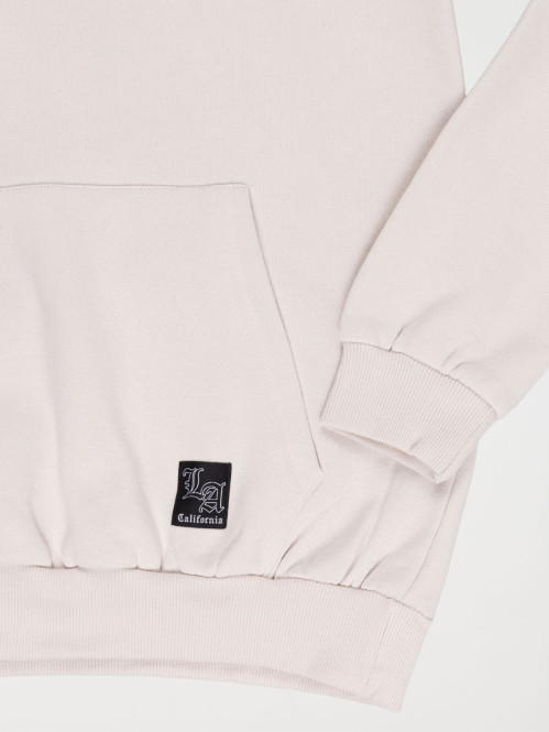 Sweat capuche uni craie...