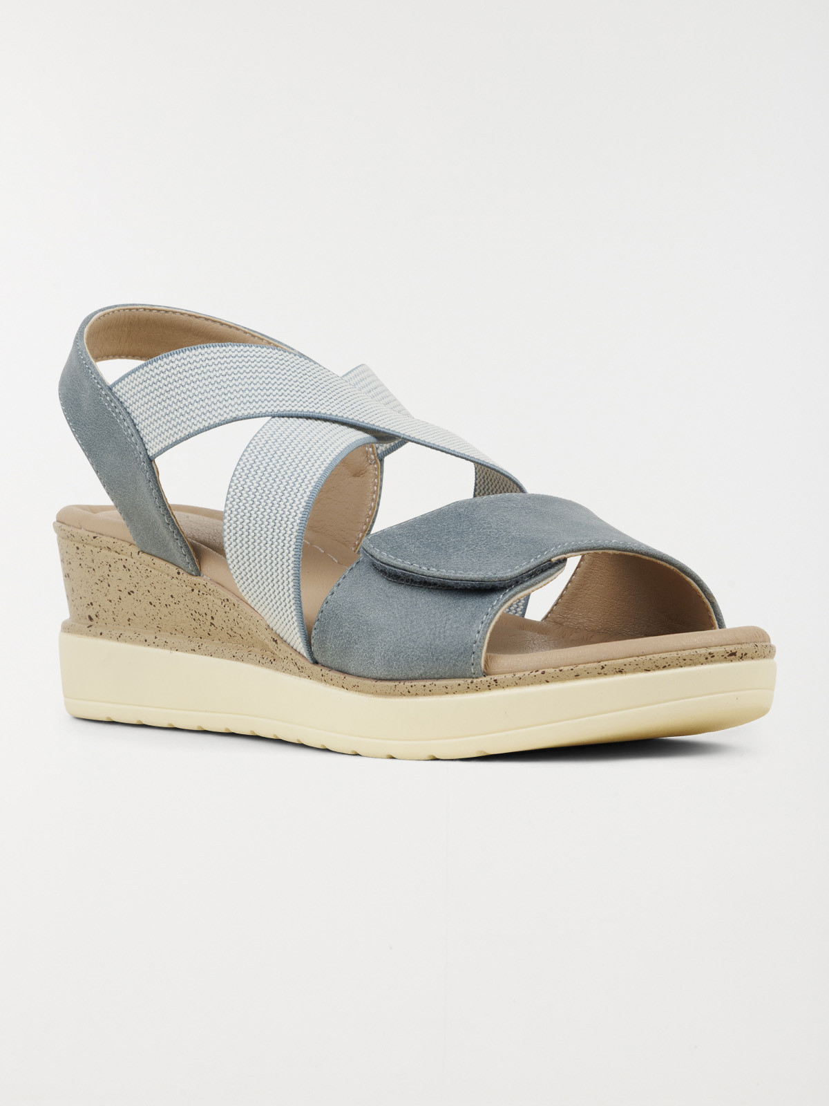 Sandale bleue compensée femme (36-41) Sandale bleue compensée femme (36-41)