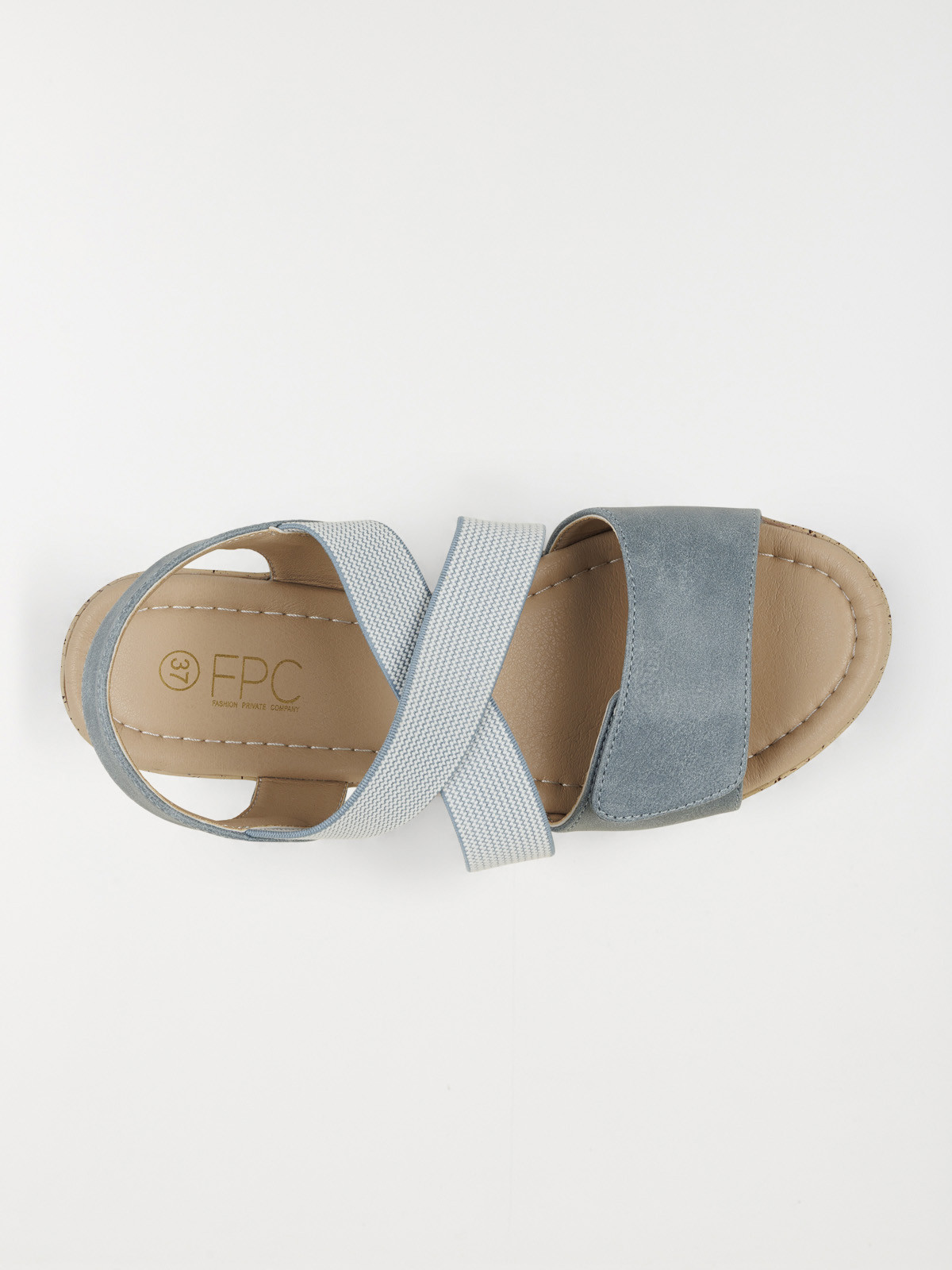 Sandale bleue compensée femme (36-41) Sandale bleue compensée femme (36-41)