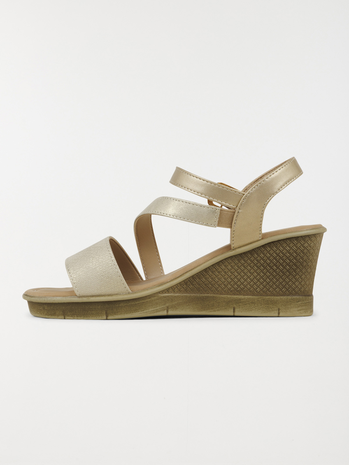 Sandales compensées dorées femme (36-41) Sandales compensées dorées femme (36-41)