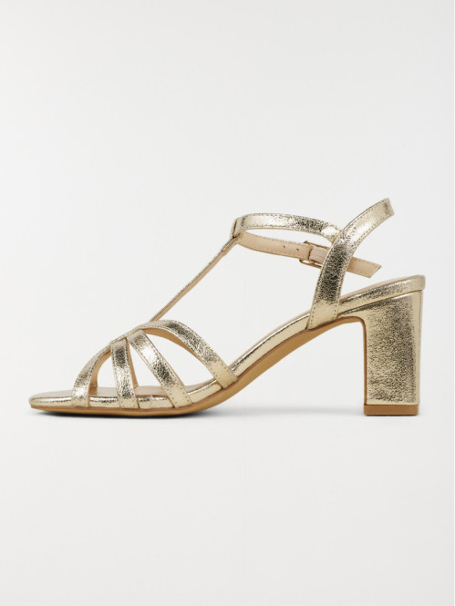 Sandales dorées femme à...