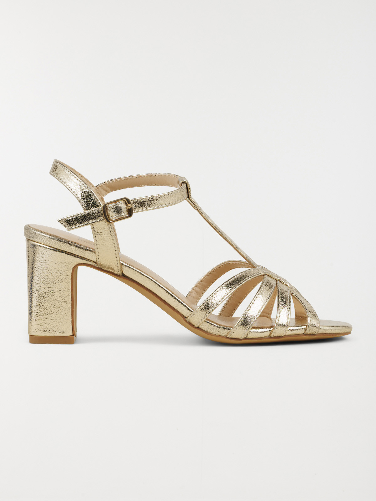 Sandales dorées femme à talons (36-41)