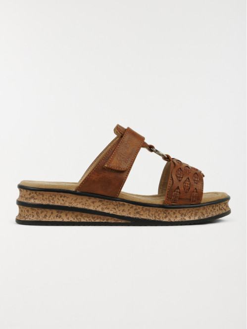 Mule confort marron femme...