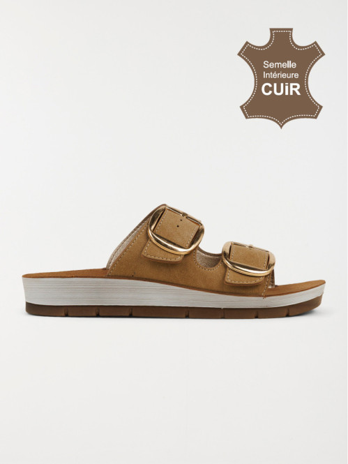 Mules plates boucles femme...