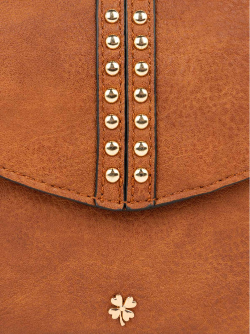 Sac besace trèfle doré femme