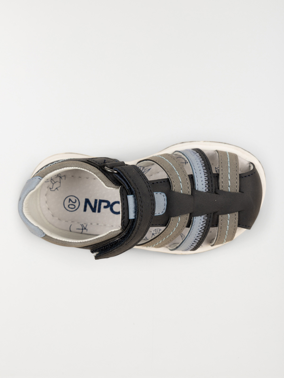 Sandales scratchs grises garçon (19-23) Sandales scratchs grises garçon (19-23)