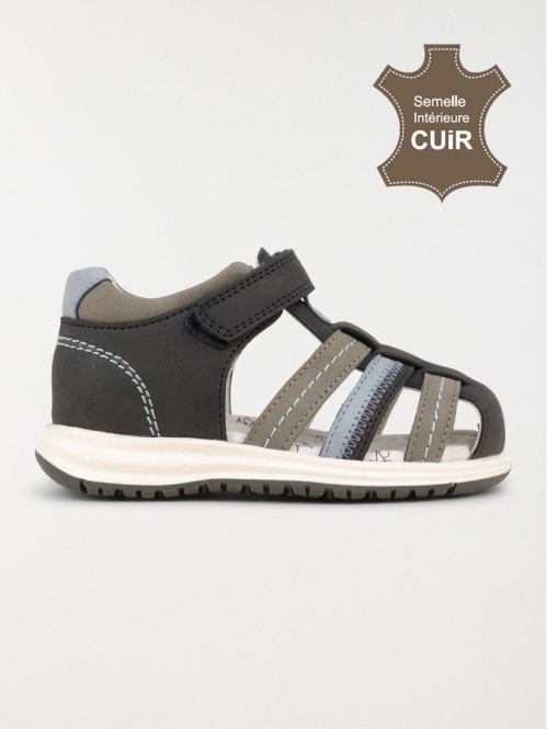 Sandales scratchs grises...