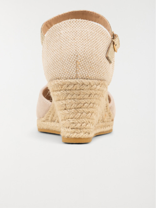 Sandales compensées beige...