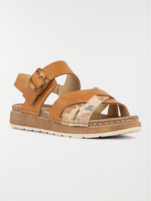 Sandales brides fleuries...