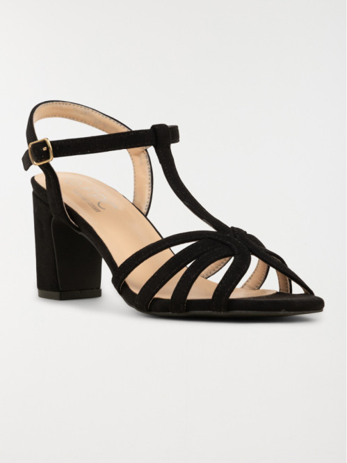 Sandales noires femme à...