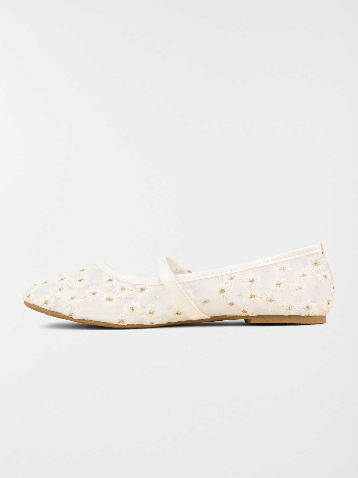 Ballerines blanches fleurs femme (37-42)