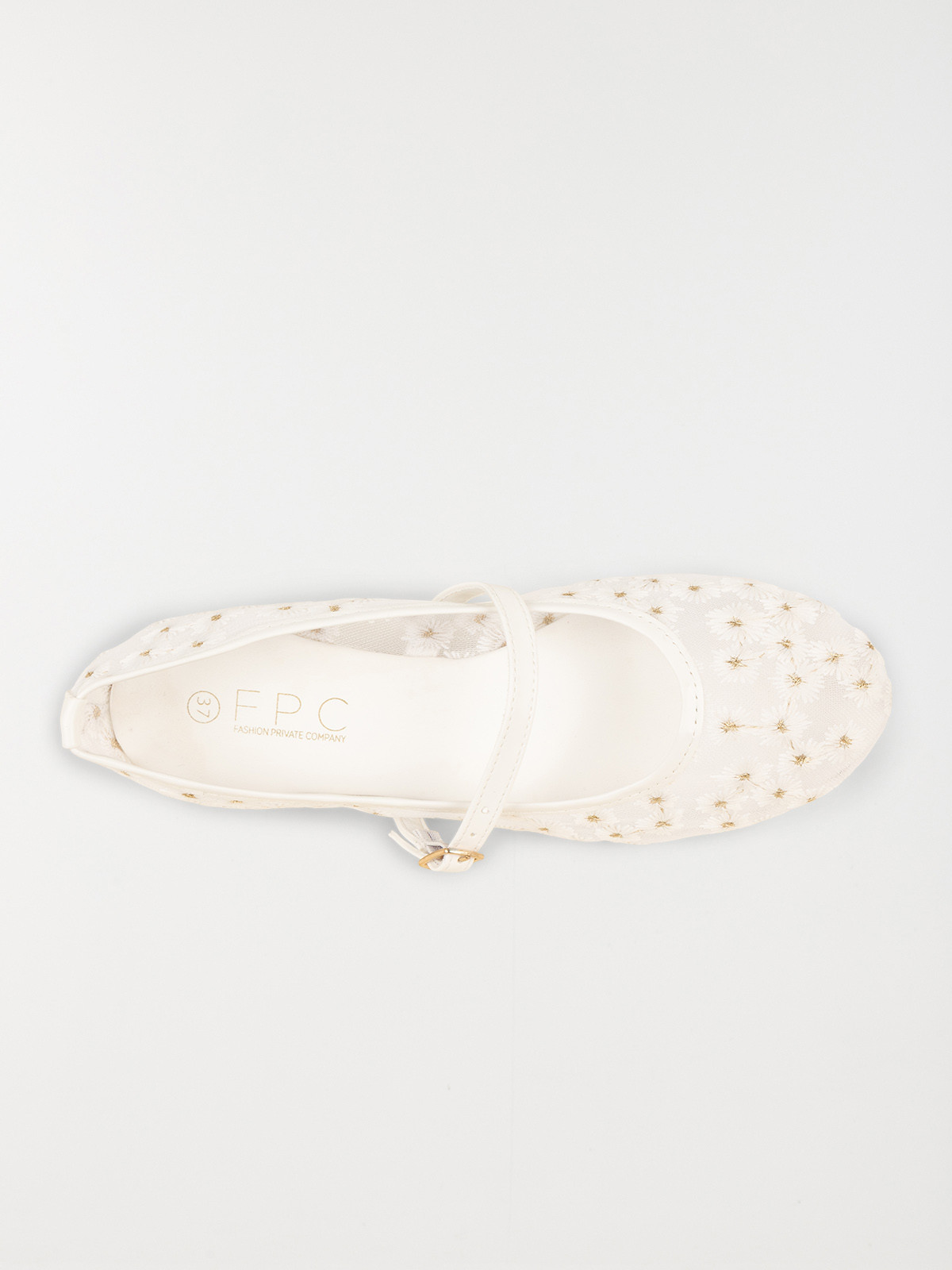 Ballerines blanches fleurs femme (37-42)