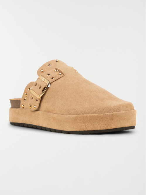 Mule plateforme femme beige...