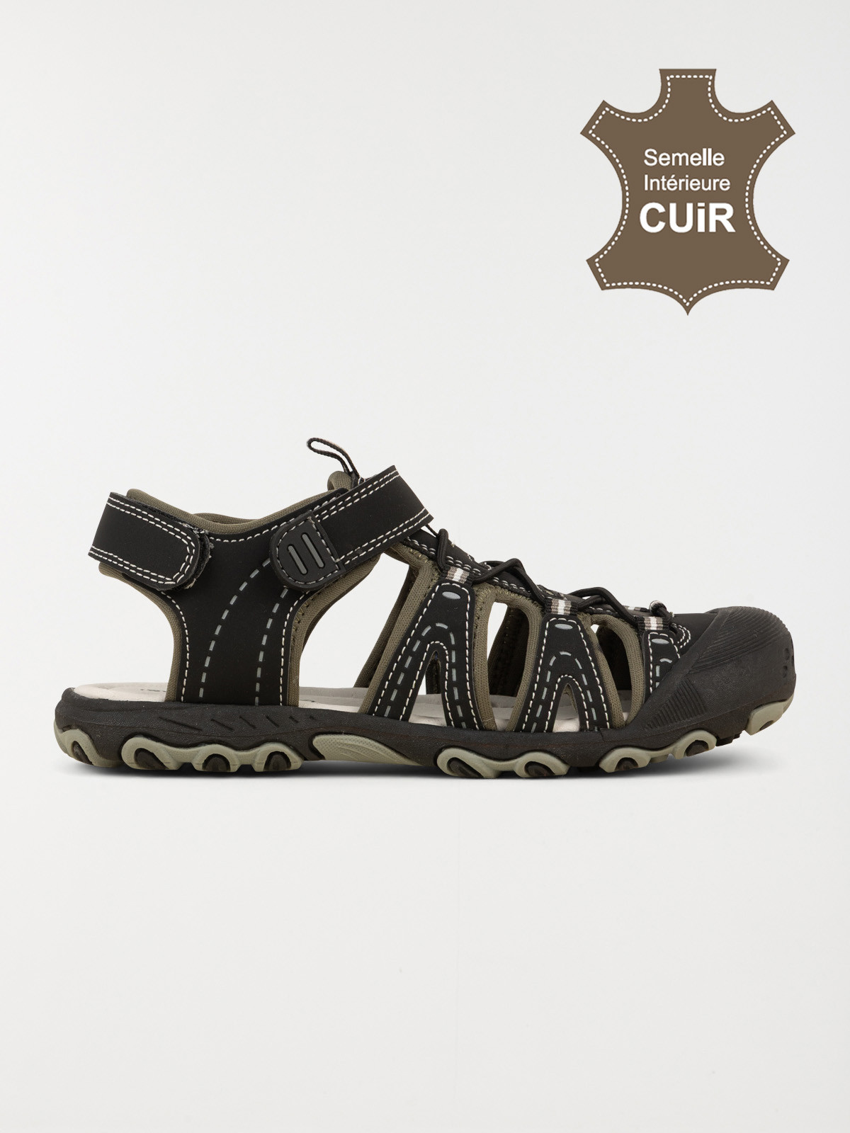 Sandales scratchs noires garçon (33-39)