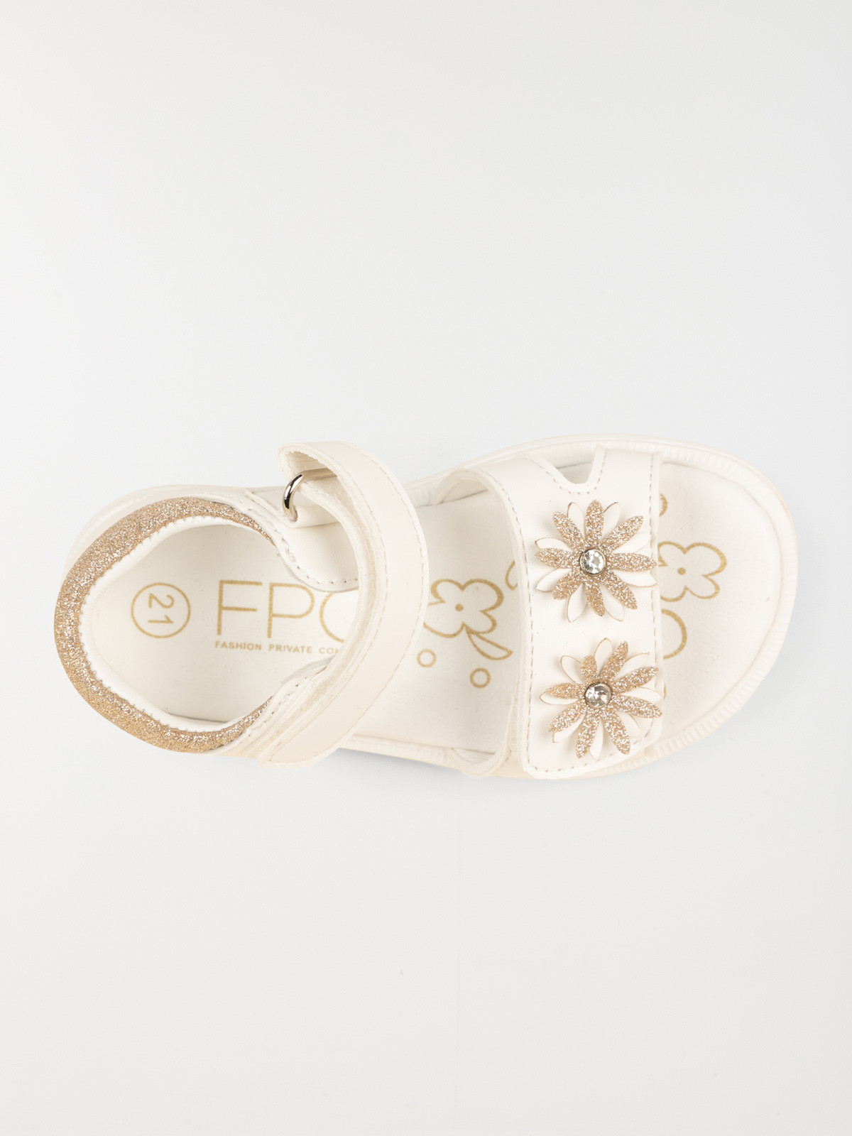 Sandales blanches fleurs fille (19-23) Sandales blanches fleurs fille (19-23)