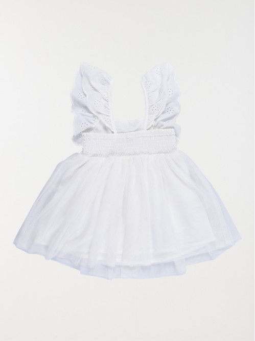 Robe blanche brodée fille...