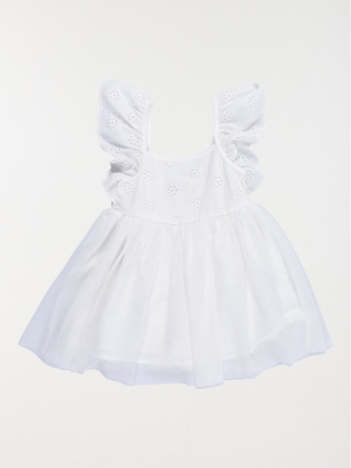 Robe blanche brodée fille...