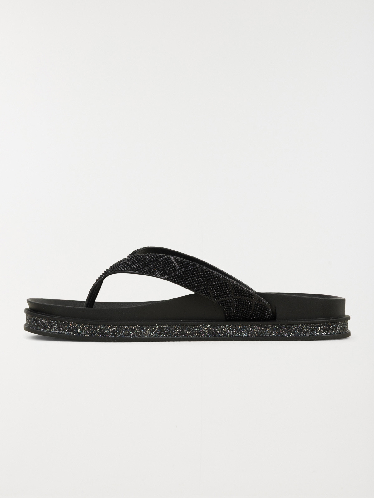 Tong strass coloris noir femme (36-41)