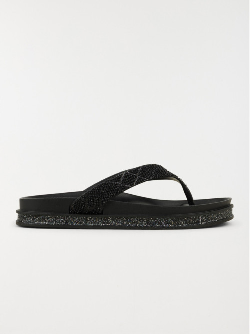 Tong strass coloris noir...