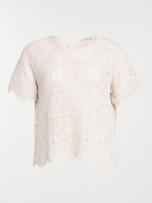 Blouse en crochet grande taille femme