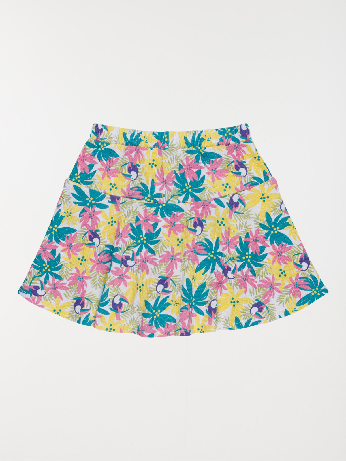 Jupe-short motif tropical fille (3-12A)