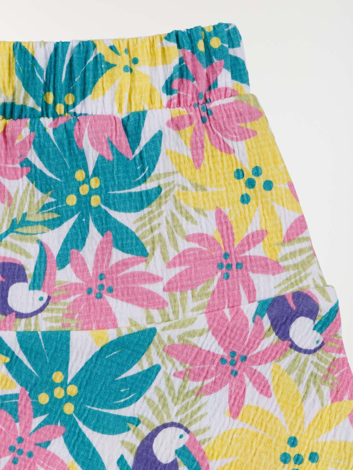 Jupe-short motif tropical fille (3-12A)