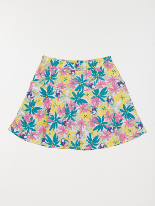 Jupe-short motif tropical...