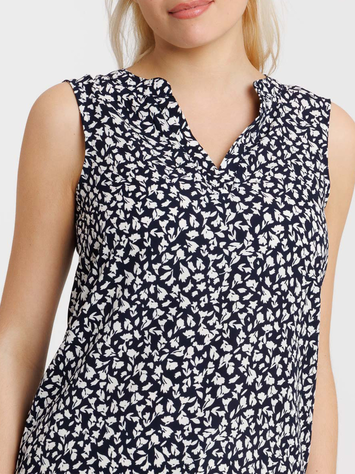 Blouse fleurie sans manches femme
