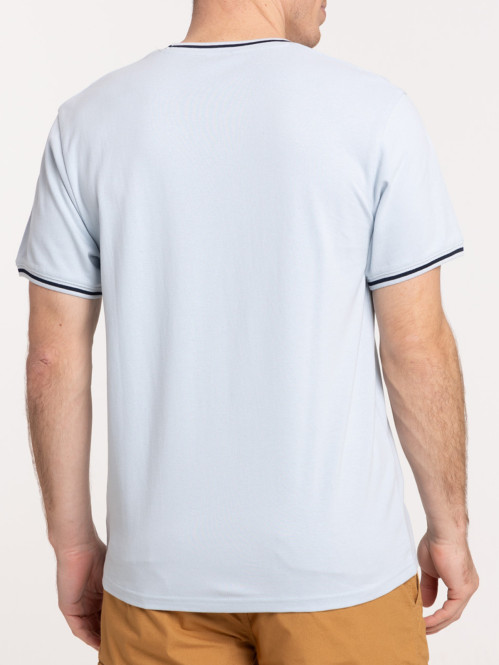 T-shirt denim col rond homme