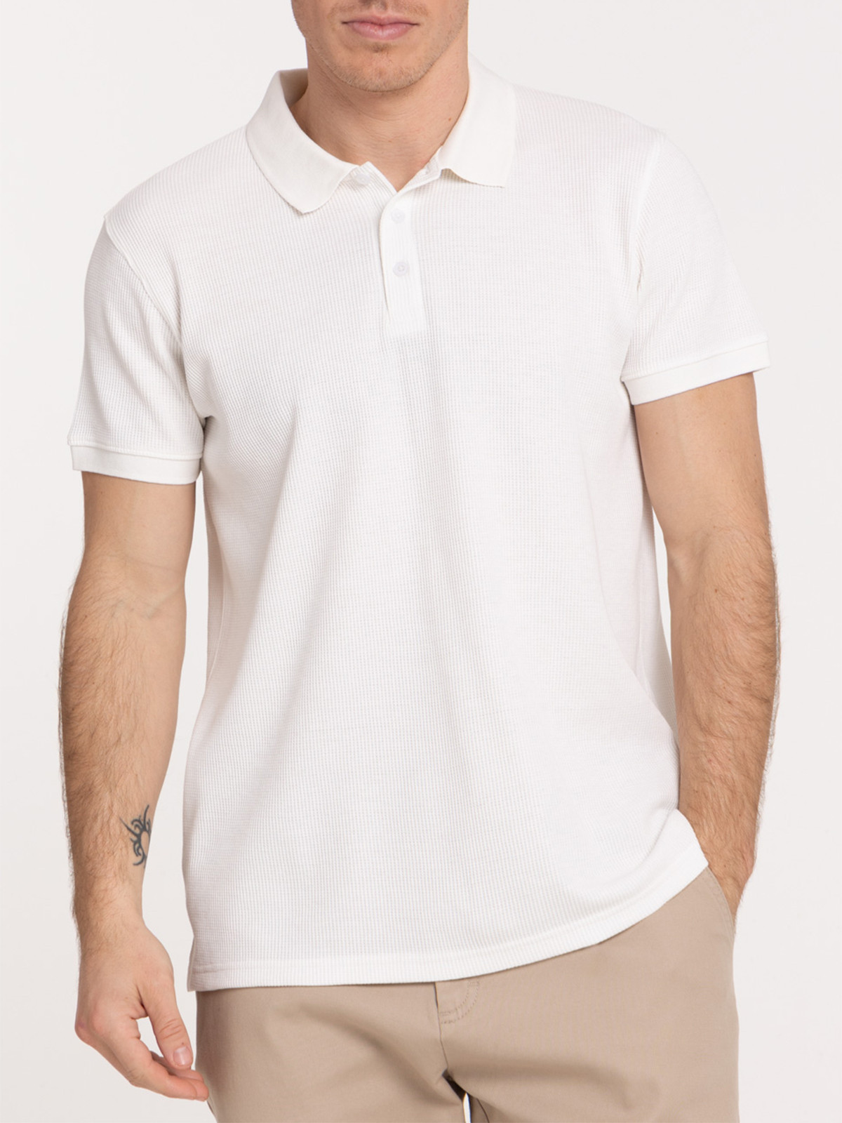 Polo écru manches courtes homme Polo écru manches courtes homme