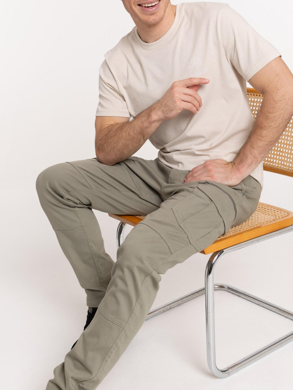 Pantalon cargo homme tilleul Pantalon cargo homme tilleul