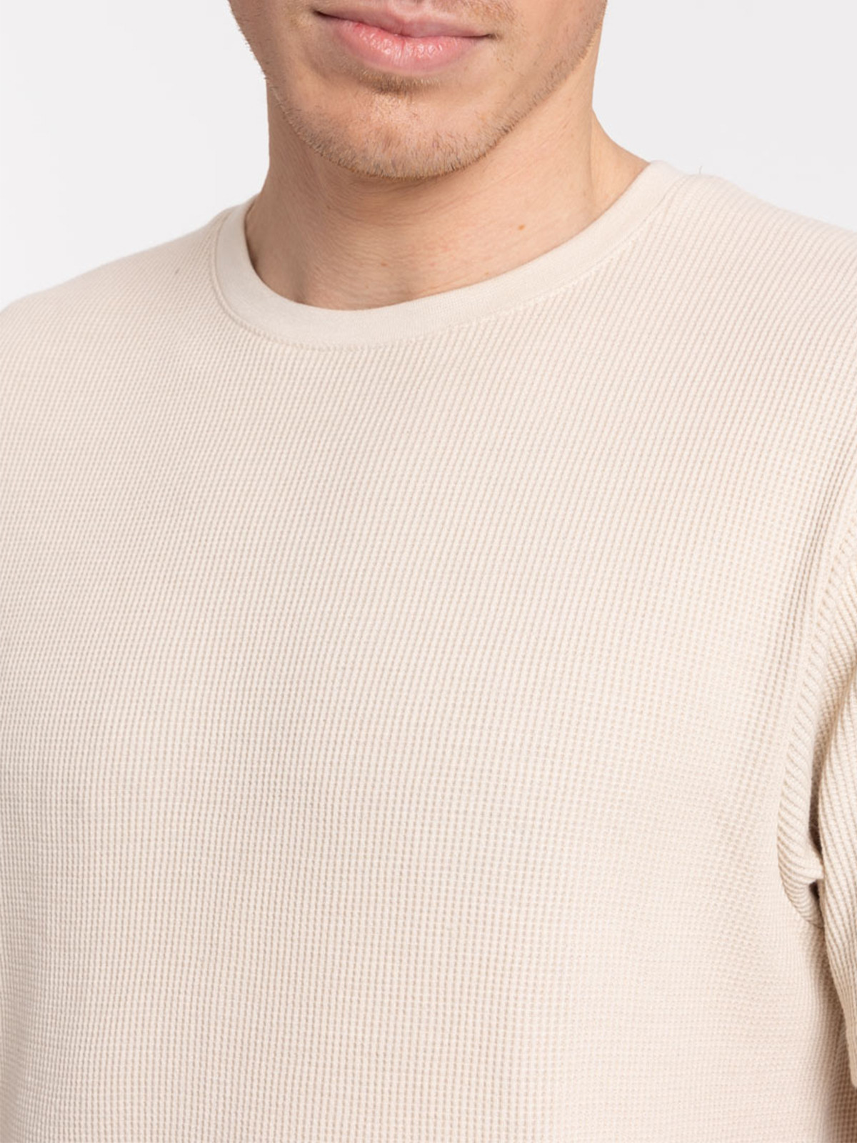 T-shirt homme col rond beige clair