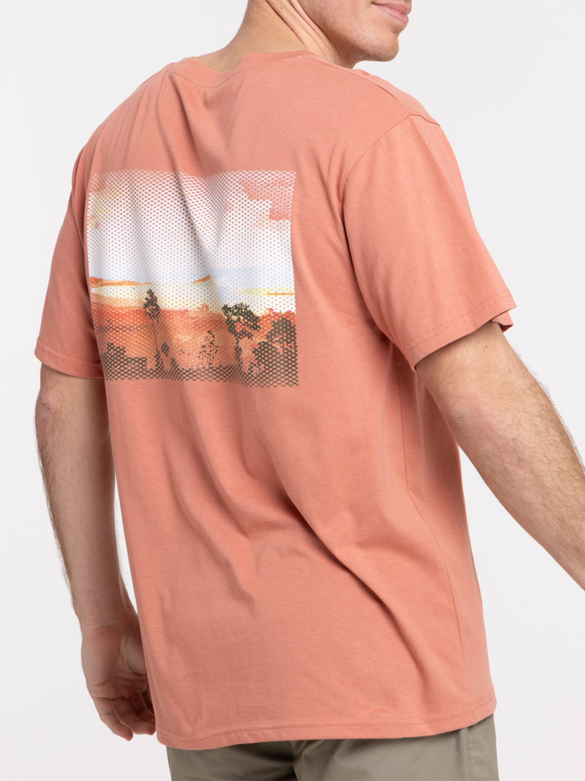 T-shirt motif paysage dos homme