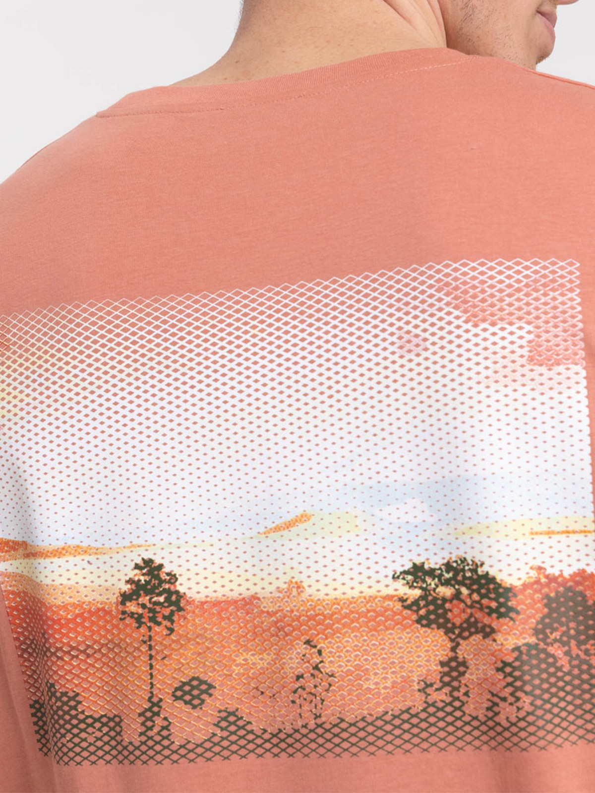 T-shirt motif paysage dos homme