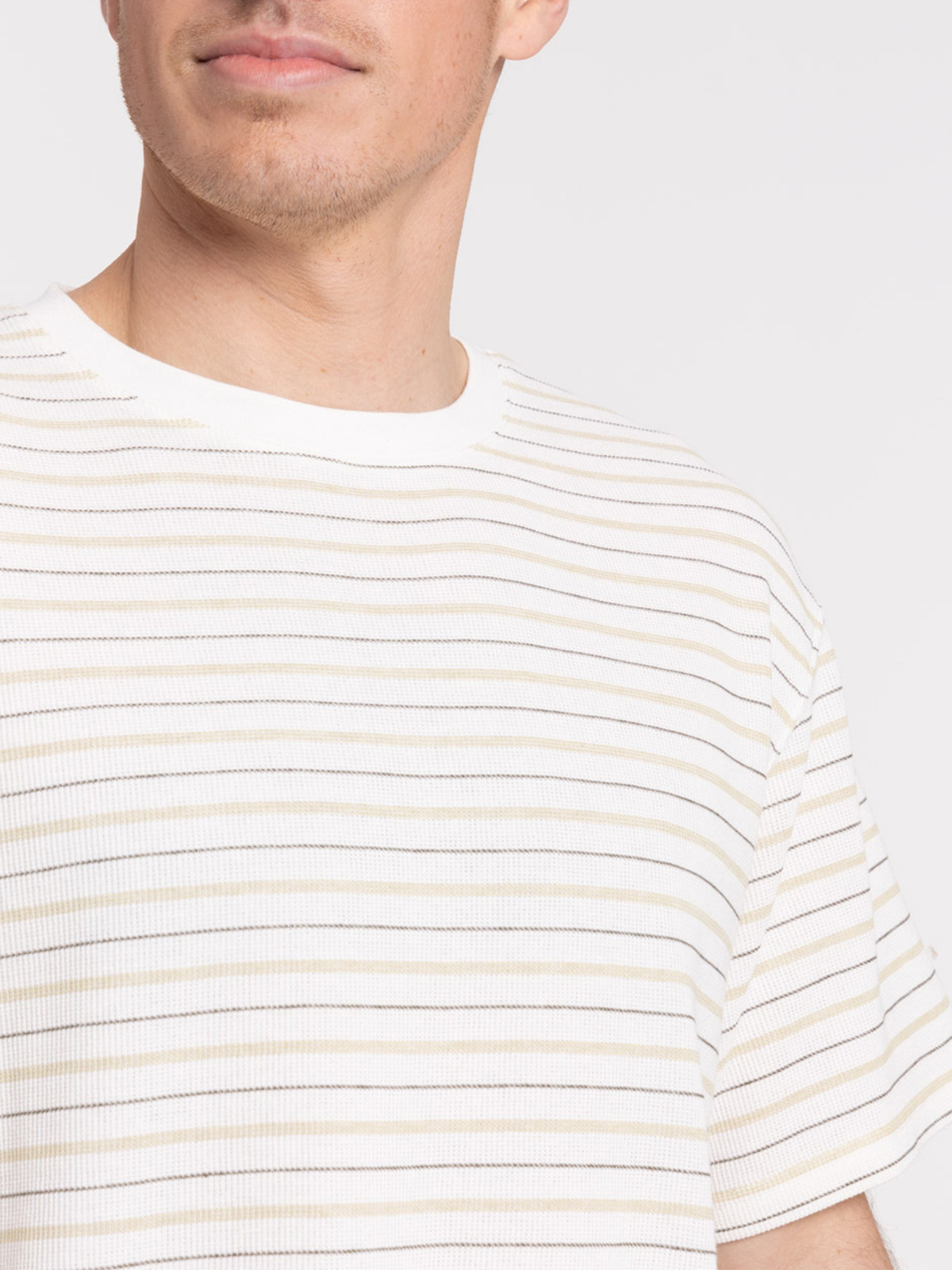 T-shirt écru col rond homme