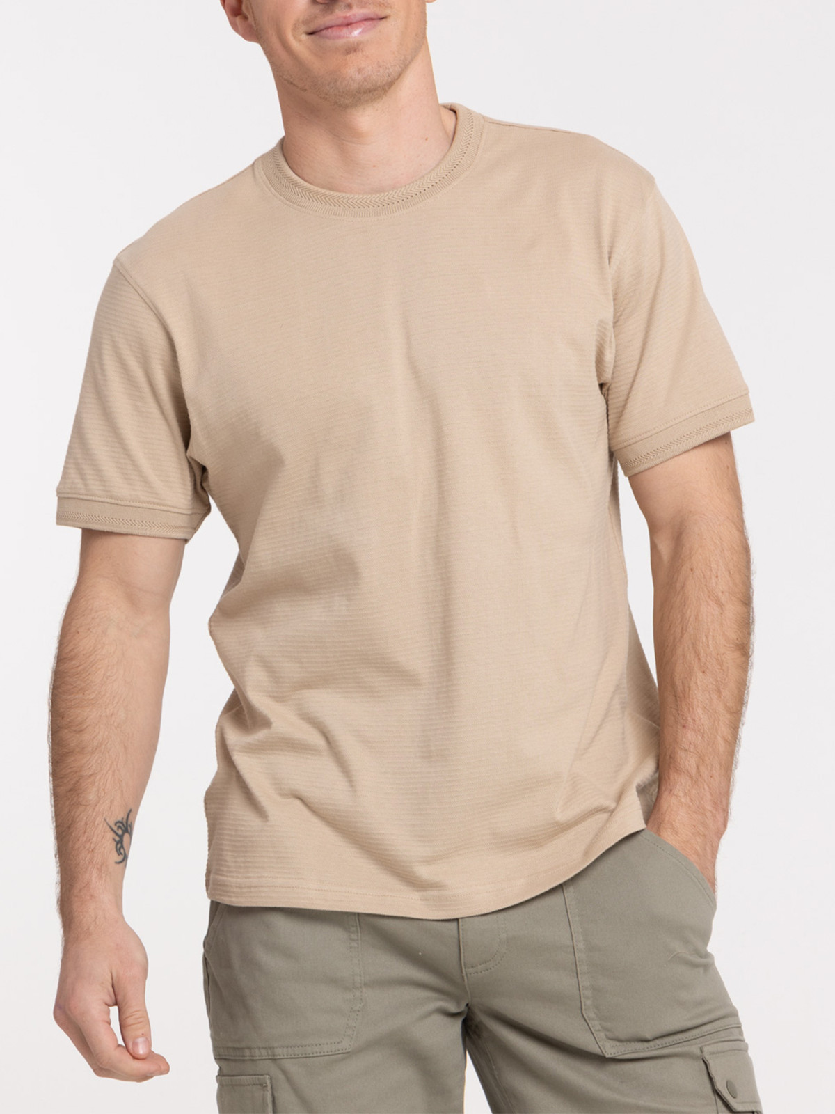 T-shirt sable col rond homme T-shirt sable col rond homme