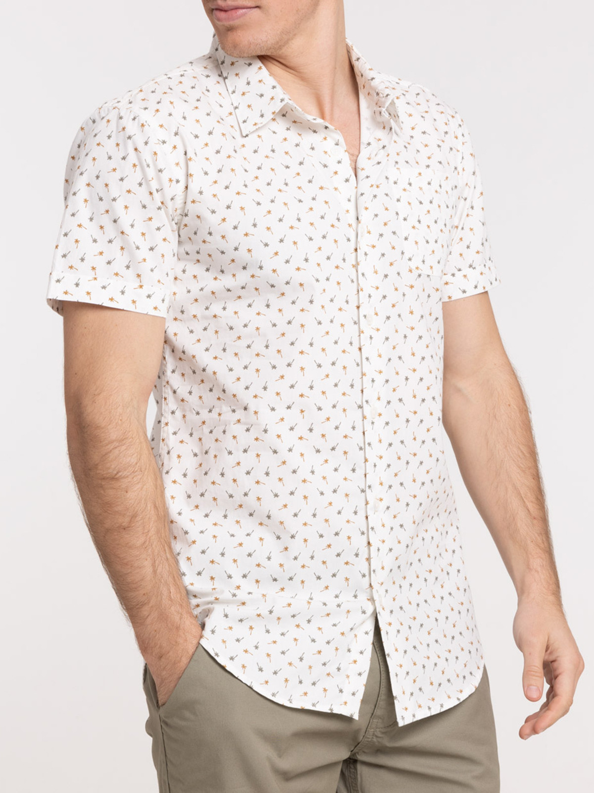Chemisette motifs palmiers homme