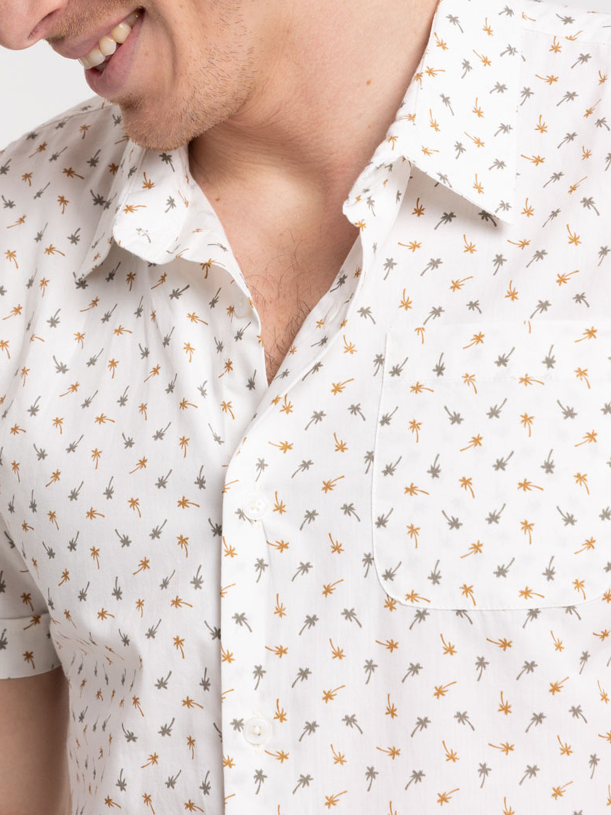 Chemisette motifs palmiers homme