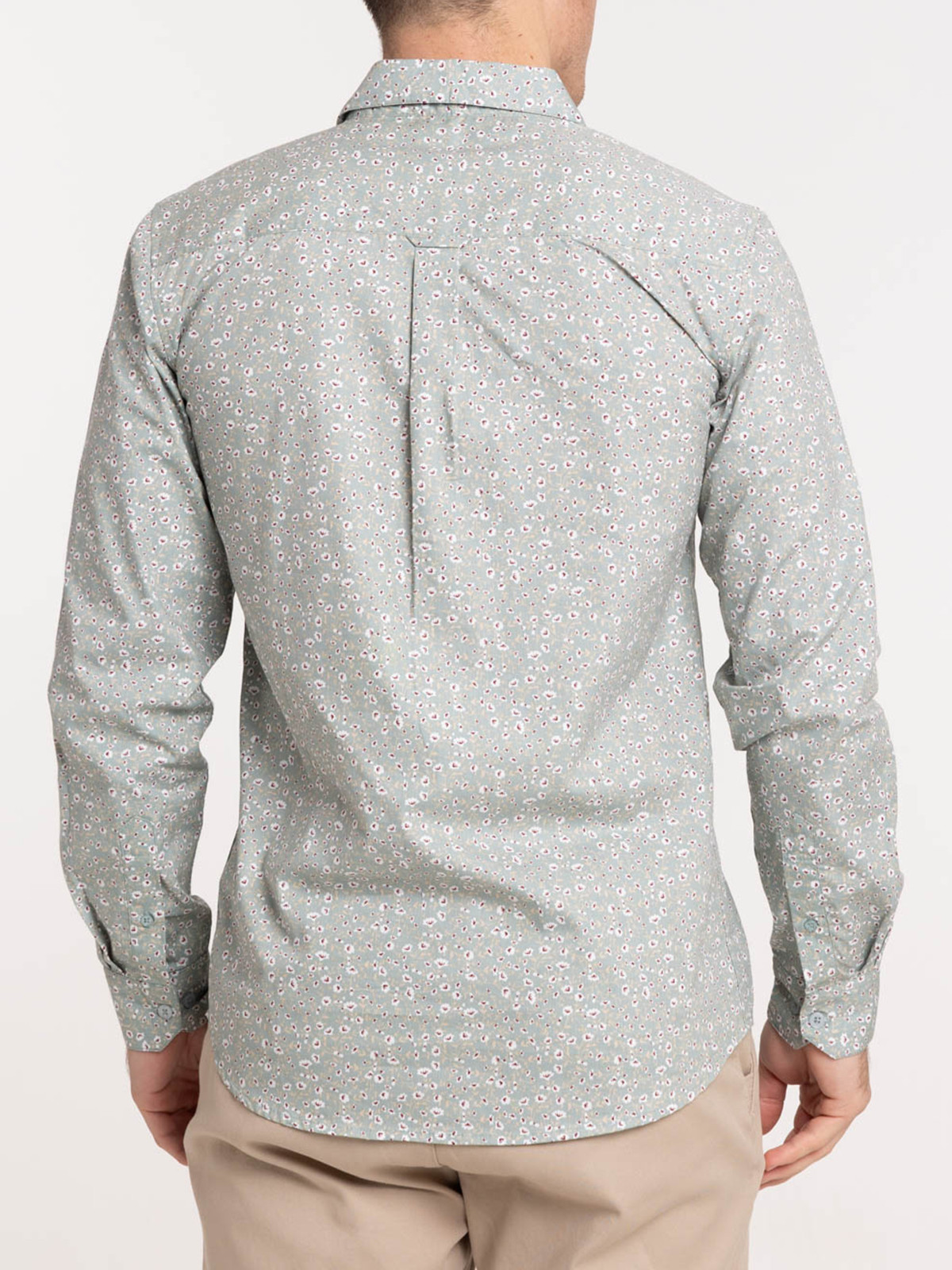 Chemise écru fleurie homme