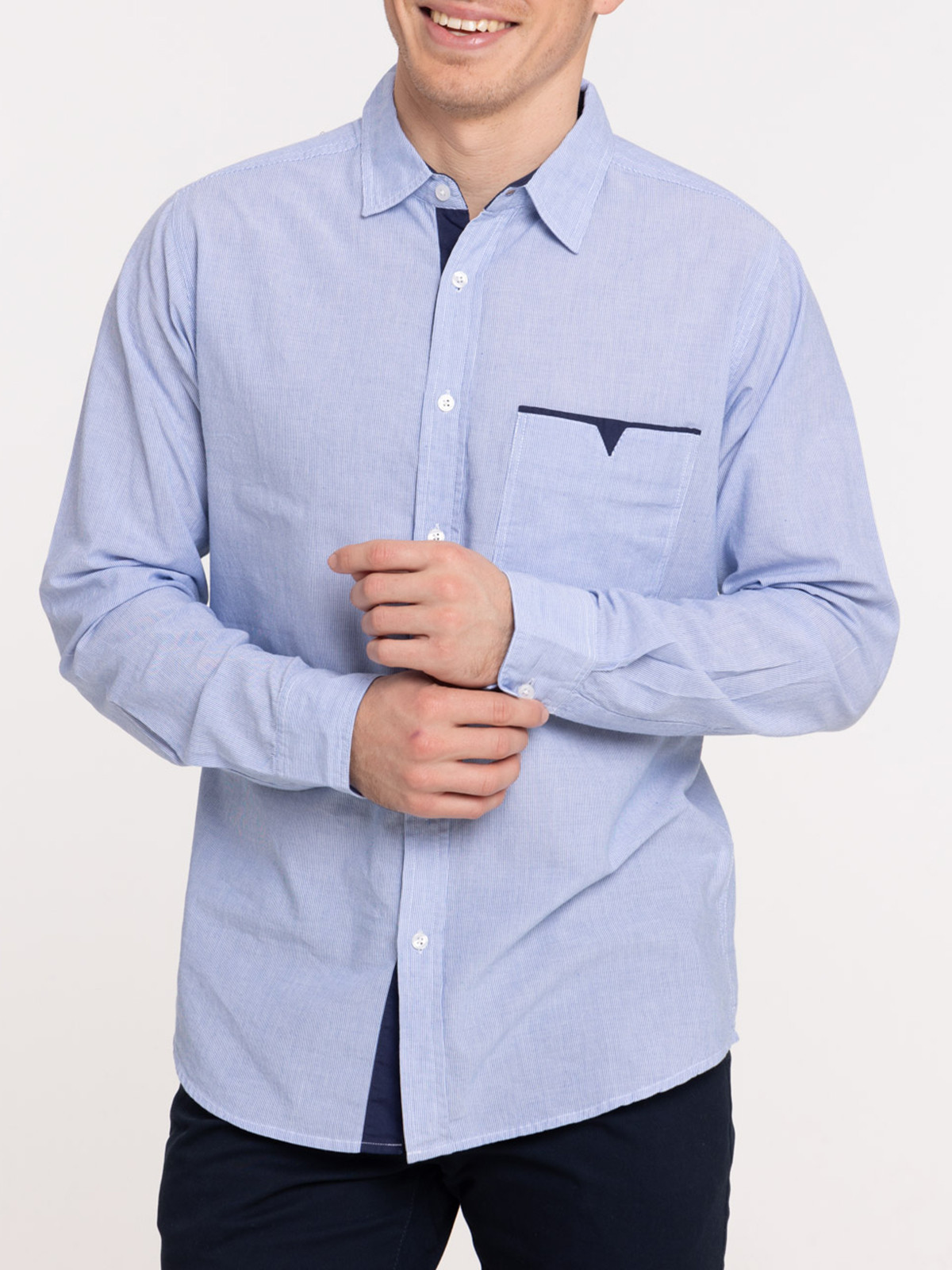 Chemise coton manches longues homme