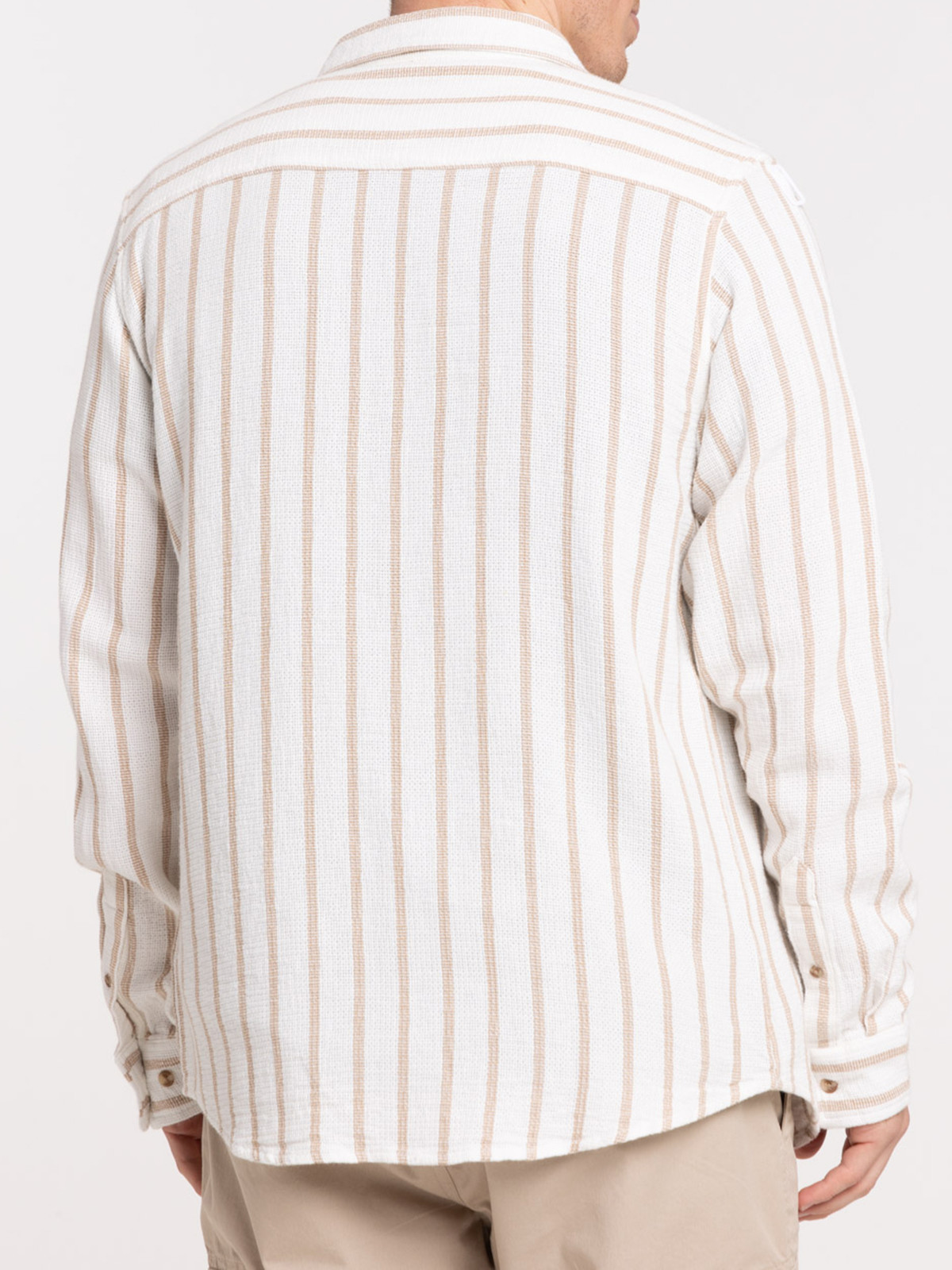 Chemise rayée écru homme