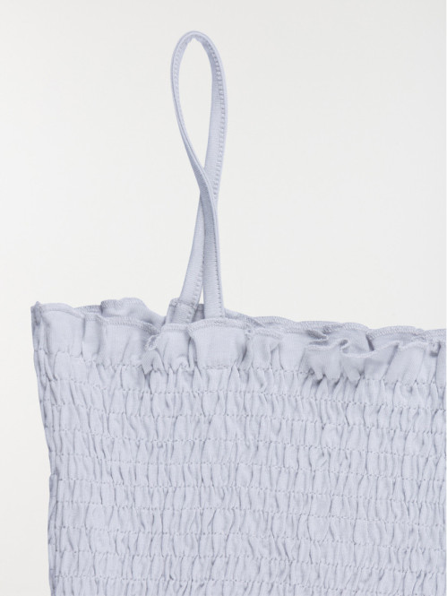 Débardeur smocké brume...