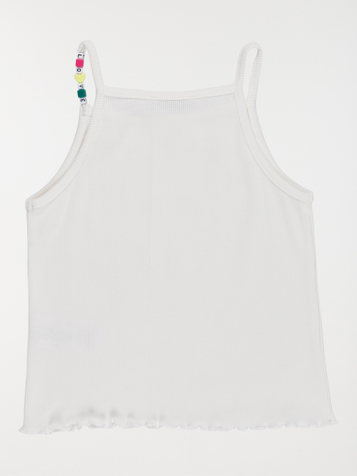 Débardeur fille côtelé écru (3-12)