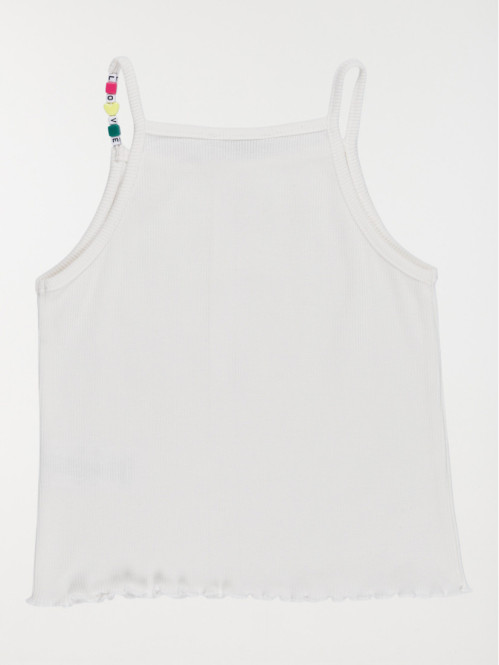 Débardeur fille côtelé écru...