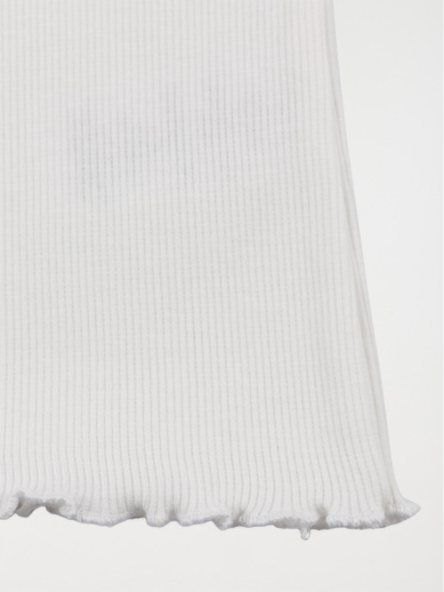 Débardeur fille côtelé écru...